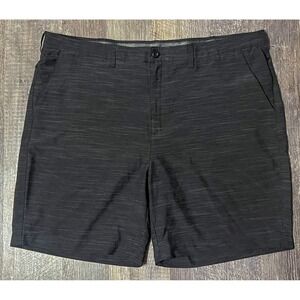 APT 9 Mens Dress Shorts Size 42 Gray White Stripe Stretch Flat Front Casual Golf